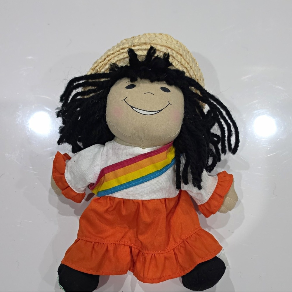 SMILEY Isabel Smiley International Dolls 4 in ClothDoll Outfit & Straw Hat NWOT